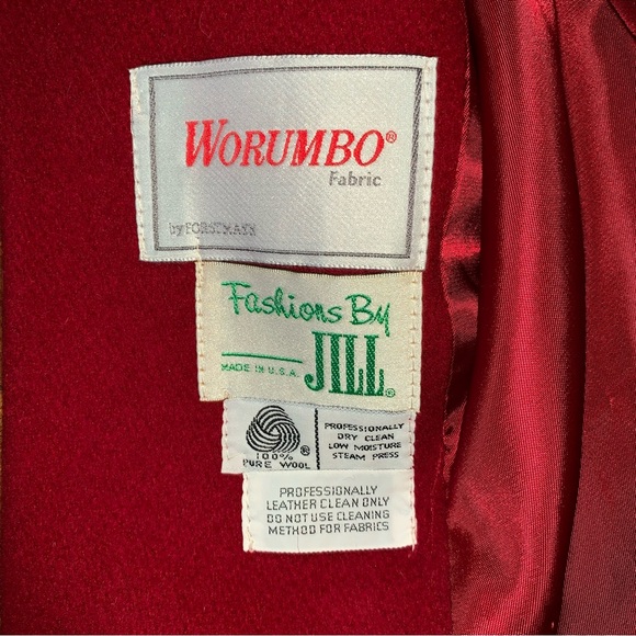 v i n t a g e :: Vibrant Double Breasted Long Wool Leather Coat - Picture 11 of 16